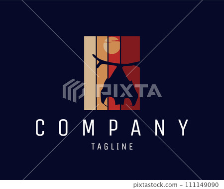 isolated bat logo with stunning moon view. best for logo, badge, emblem, icon, sticker design 111149090