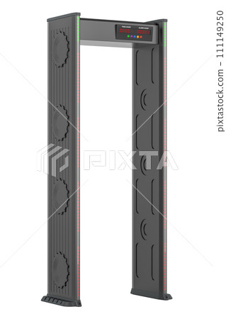 Metal detector door frame. 3D rendering 111149250