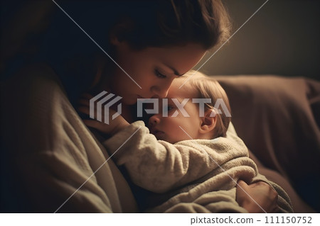 Mother holding a baby 2 AI generated image Mother holding a baby 2 AI generated image 111150752