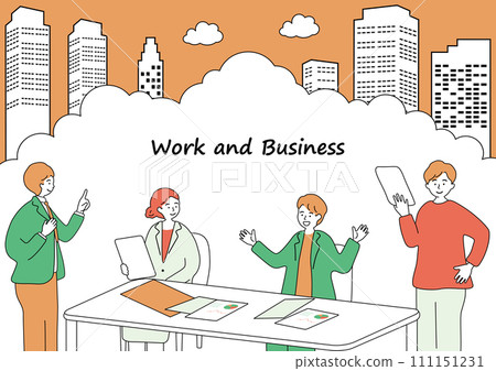 Business scene: People having a meeting 111151231