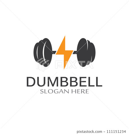 fitness gym and barbell silhouette logo.Design for fitness gym and barbell,using a vector illustration template design concept 111151234