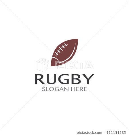Rugby ball logo. Using a vector illustration template design concept. Can be used for sports logos and a team logo 111151285