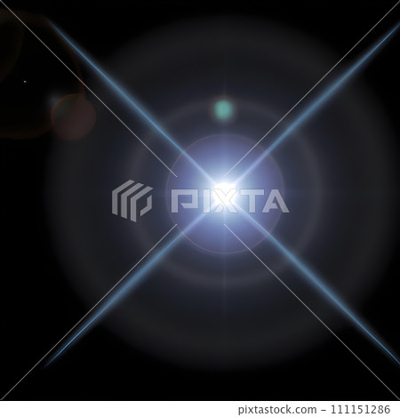 Lens flare isolated on black background. light effect. Generative AI 111151286