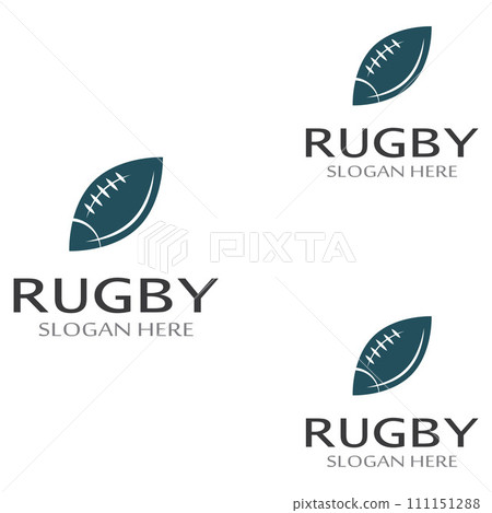 Rugby ball logo. Using a vector illustration template design concept. Can be used for sports logos and a team logo 111151288