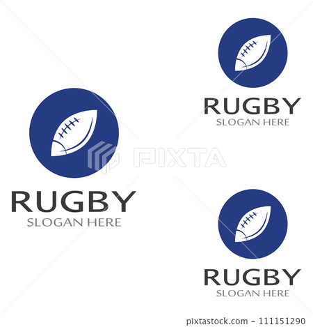 Rugby ball logo. Using a vector illustration template design concept. Can be used for sports logos and a team logo 111151290
