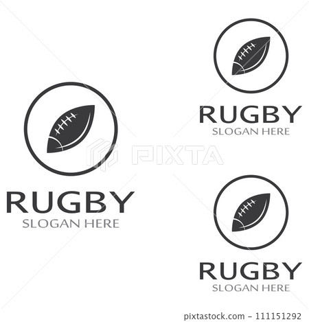 Rugby ball logo. Using a vector illustration template design concept. Can be used for sports logos and a team logo 111151292
