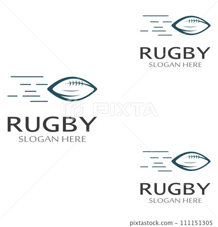 Rugby ball logo. Using a vector illustration template design concept. Can be used for sports logos and a team logo 111151305