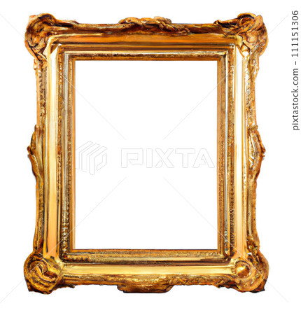Blank antique gold picture frame. Generative AI 111151306
