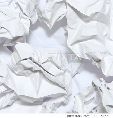 white paper crumpled texture background. Generative AI 111151560