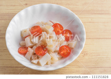 Japanese yam and tomato salad 111151828