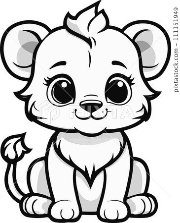 Pretty and lovely cute lion cub cartoon vector Pretty and lovely cute lion cub cartoon vector 111151949