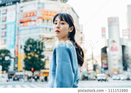 young woman in the city 111151980