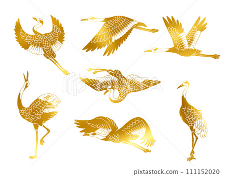 日式起重機向量圖集_金 111152020