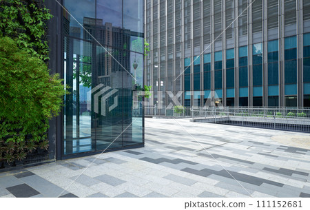 Business center glass wall and green decoration Business center glass wall and green decoration 111152681