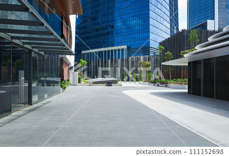 Modern commercial buildings with empty floors and tress Modern commercial buildings with empty floors and tress 111152698