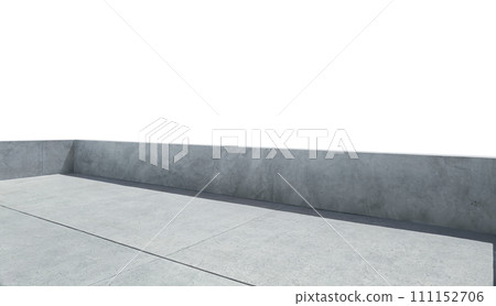 Empty cement balcony isolated on white background 111152706