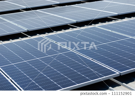 Solar cell photovoltaic panels technology for renewable energy solution on roof. 111152901