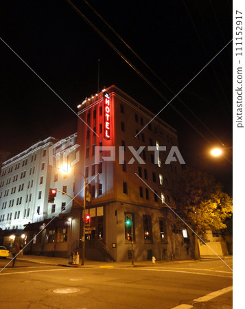 Historic Hotel Durant at Night in Berkeley, California. Historic Hotel Durant at Night in Berkeley, California. 111152917