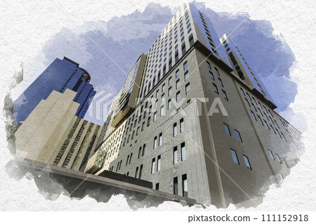 Watercolor style Nishi-Shinjuku Tokyo Medical University Hospital Shinjuku-ku, Tokyo 111152918