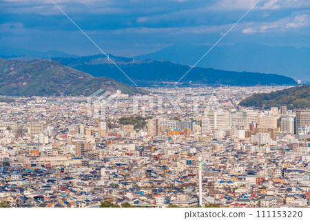 (Shizuoka Prefecture) Shizuoka city center buildings seen from Maruyama Flower Garden 111153220