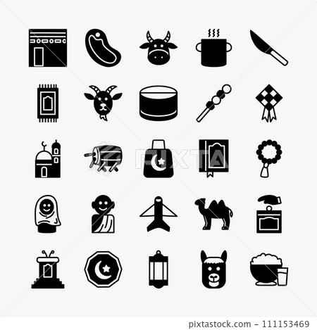 Eid al adha islamic icon set Eid al adha islamic icon set 111153469