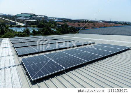Solar cell photovoltaic panels technology for renewable energy solution on roof. Solar cell photovoltaic panels technology for renewable energy solution on roof. 111153671