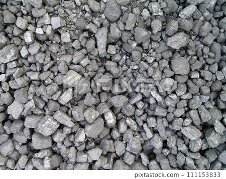 Cluster of pieces Coal used to power an old fashion train 111153833