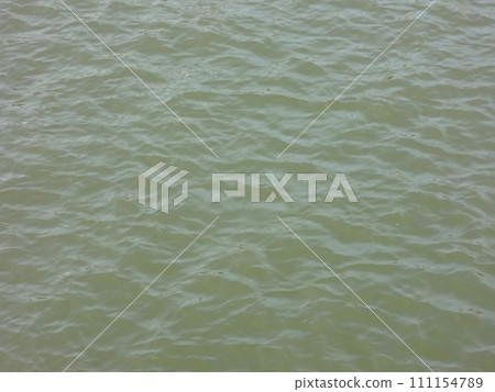 Olive green water of Oakland Harbor 111154789