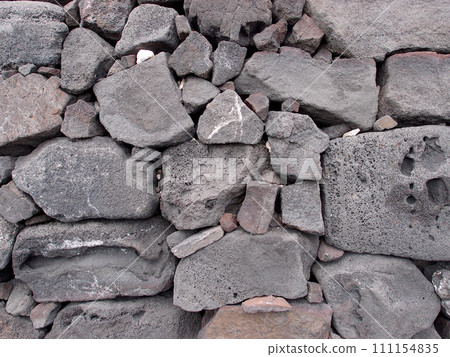 Old lava stone wall Old lava stone wall 111154835