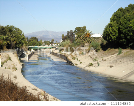 Water runs along Cement Water Canel in LA 111154885