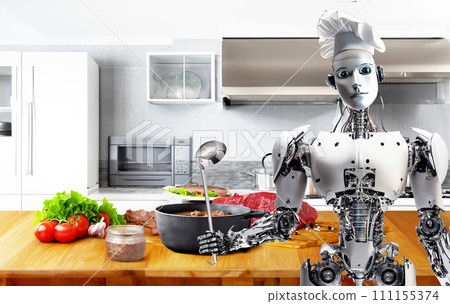 Home cooking robot, housekeeper robot, cooking robot, cooking robot, nutritionist robot Home cooking robot, housekeeper robot, cooking robot, cooking robot, nutritionist robot 111155374