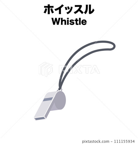 Isometric illustration of a whistle Isometric illustration of a whistle 111155934
