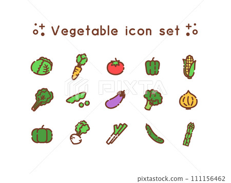 Simple vegetable icon set_a 111156462