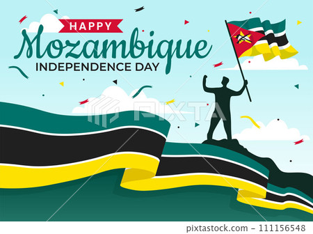 Mozambique Independence Day Vector Illustration on 25 June with Waving Flag and Ribbon in National Holiday Celebration Flat Cartoon Background Mozambique Independence Day Vector Illustration on 25 June with Waving Flag and Ribbon in National Holiday Celebration Flat Cartoon Background 111156548
