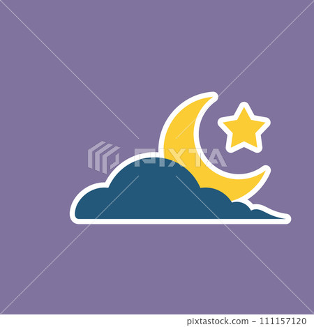 Crescent moon and star 111157120