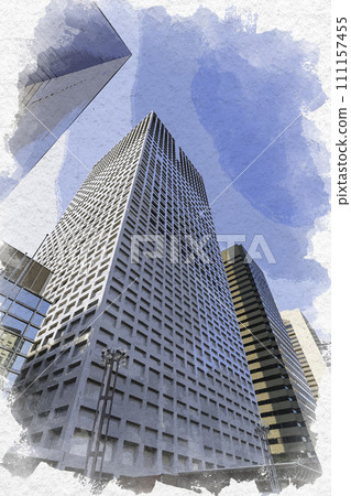 水彩風格 西新宿東通 KDDI 大廈 東京都新宿區 111157455
