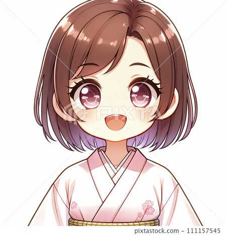 A young Japanese woman in a kimono. AI images. 111157545