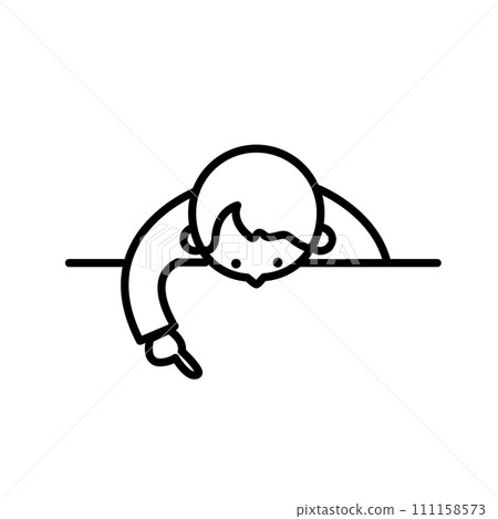 一個男孩指著一點的插圖 一個男孩指著一點的插圖 111158573