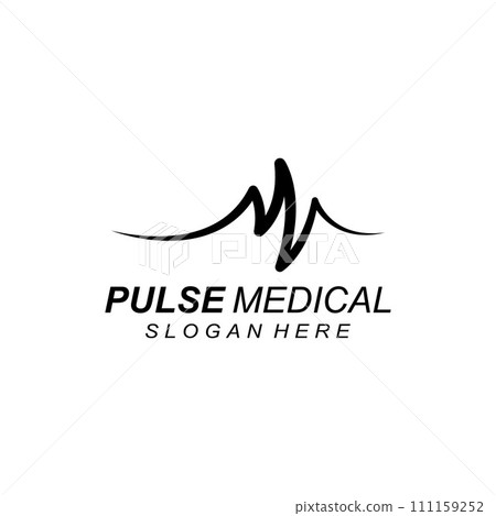 Pulse line or medical wave. Vector logo design concept illustration template Pulse line or medical wave. Vector logo design concept illustration template 111159252