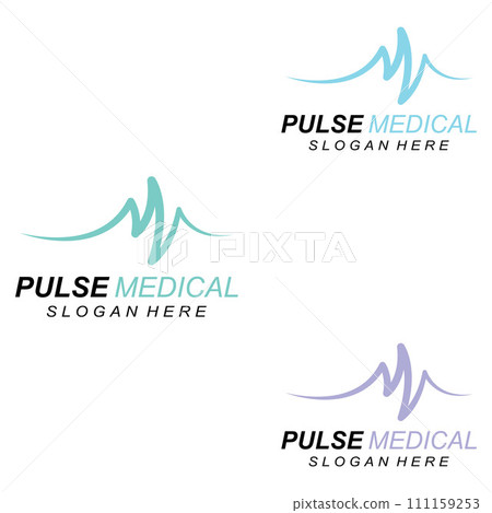 Pulse line or medical wave. Vector logo design concept illustration template Pulse line or medical wave. Vector logo design concept illustration template 111159253