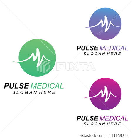 Pulse line or medical wave. Vector logo design concept illustration template Pulse line or medical wave. Vector logo design concept illustration template 111159254