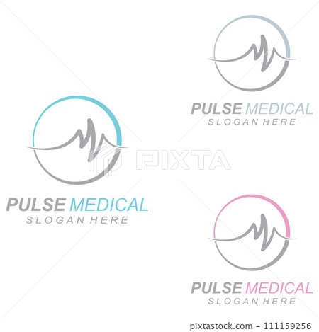 Pulse line or medical wave. Vector logo design concept illustration template Pulse line or medical wave. Vector logo design concept illustration template 111159256