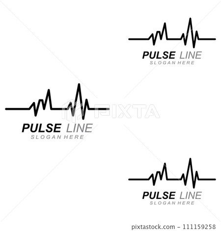 Pulse line or medical wave. Vector logo design concept illustration template Pulse line or medical wave. Vector logo design concept illustration template 111159258