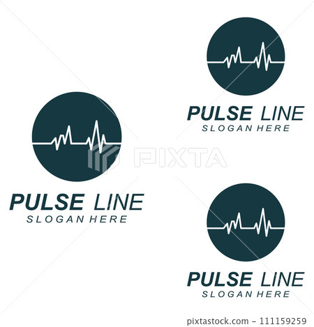 Pulse line or medical wave. Vector logo design concept illustration template 111159259