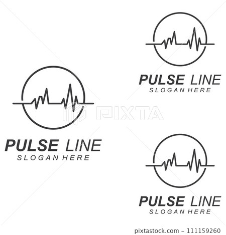Pulse line or medical wave. Vector logo design concept illustration template Pulse line or medical wave. Vector logo design concept illustration template 111159260