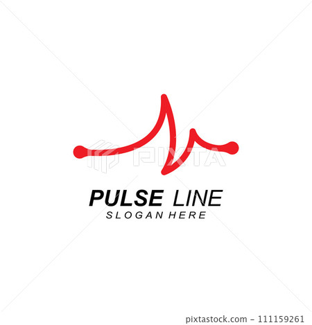 Pulse line or medical wave. Vector logo design concept illustration template Pulse line or medical wave. Vector logo design concept illustration template 111159261