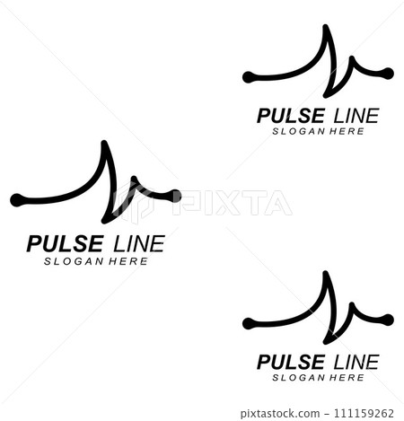 Pulse line or medical wave. Vector logo design concept illustration template Pulse line or medical wave. Vector logo design concept illustration template 111159262