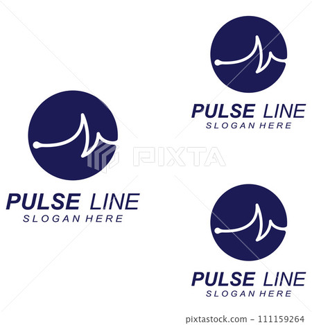 Pulse line or medical wave. Vector logo design concept illustration template Pulse line or medical wave. Vector logo design concept illustration template 111159264
