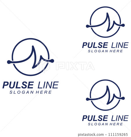 Pulse line or medical wave. Vector logo design concept illustration template Pulse line or medical wave. Vector logo design concept illustration template 111159265