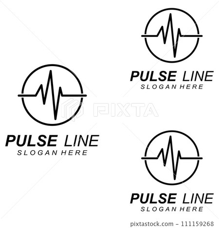 Pulse line or medical wave. Vector logo design concept illustration template Pulse line or medical wave. Vector logo design concept illustration template 111159268